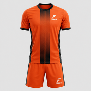 Ensemble de maillot de football pour homme F2WIN, bordeaux et noir, manches courtes, respirant, maille, séchage rapide, coupe classique, toutes saisons, OEM - Product Image 4