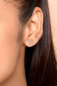 Solitaire Flower <b>Earrings</b> Dainty Elegant Everyday Wear Fine Jewelry Studs Round Cut Lab Grown Diamond Wholesale 14K Solid Gold - Product Image 6