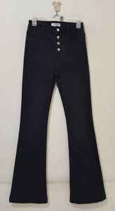 Overstock Pantalones vaqueros ajustados de algodón transpirable para mujer, Vaqueros ajustados elásticos, lavado oscuro con cintura con logotipo, Pantalones de mujer, lote de existencias chinas - Product Image 3
