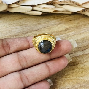 Latest Fashionable Labradorite Brass <b>Ring</b> 18k Gold Plated Vintage Chunky <b>Ring</b> Wholesale <b>Ring</b> For Women Solitaire <b>Statement</b> <b>Ring</b> - Product Image 6