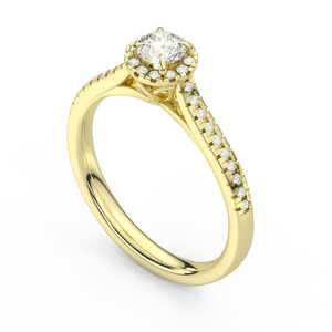 Anillo de Compromiso y Boda con Diamante Natural de Corte Redondo de 0.48 Ct para Mujer, Plata de Ley 925, Joyería Fina al por Mayor - Product Image 1