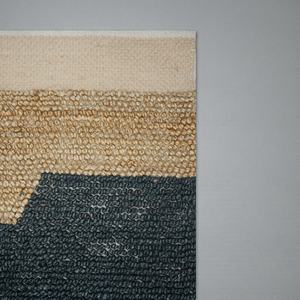 Alfombra Durrie de Lana Hecha a Mano, Moderna, Abstracta, de Tejido Plano, con Patrón Geométrico, Ecológica, Apta para Mascotas, Beige y Negro - Product Image 2