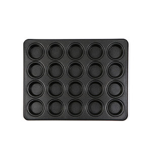 Moule à muffins professionnel 20 cavités, grande capacité, revêtement antiadhésif double face, en acier au carbone, compatible four, sans BPA - Product Image 1