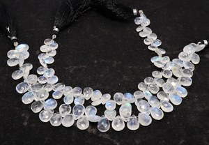 Perles de pierre de lune arc-en-ciel naturelle blanche facettées en forme de poire 7x10 MM, pierres de lune en forme de poire briolette, 8 pouces, perles de pierres précieuses pour bijoux - Product Image 4
