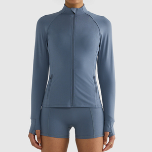 Ensemble de vêtements de yoga colorés pour femmes |   Ensemble de yoga et de fitness 3 pièces grande taille à manches longues, haute élasticité, sans couture, fermeture éclair, respirant - Product Image 4