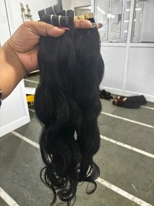 Extensions de cheveux humains bruns naturels, ondulés et raides, légers, écologiques, en vrac - Product Image 6