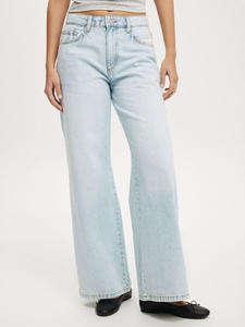 Jean large décontracté en coton bleu pour femme 2026 – Respirant, durable, délavage vintage, prix raisonnable, grandes tailles - Product Image 4