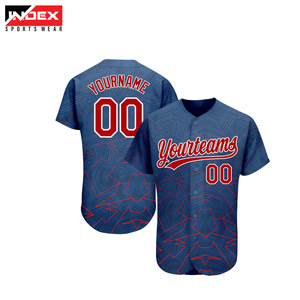 Maillot de baseball rouge pour homme INDEX SPORTSWEAR, manches courtes, rayé, boutonné devant, respirant, polyester, adulte, toutes saisons - Product Image 3