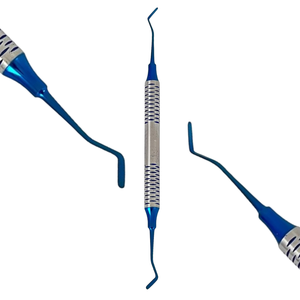 Spatule de restauration dentaire en acier inoxydable allemand, double extrémité, antiadhésive, pour résine composite, finition titane bleu - Product Image 4