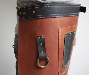 High Quality Custom Logo Printed Genuine <b>Leather</b> Bib Handmade Heat Resistance Kitchen <b>Tool</b> Bottle Waist for Salon Barbeque <b>Work</b> - Product Image 5
