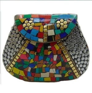 Handmade Mosaic Clutch Bag Geometric Glass Inlay Purse Waterproof Hot Selling Vintage Evening Party Gift <b>Wedding</b> Engagements - Product Image 2