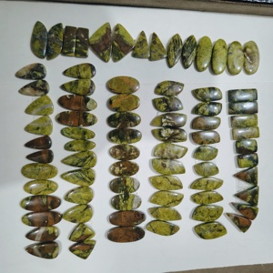 Opale verte naturelle, formes mélangées, cabochons 20-45 mm pour la fabrication de bijoux, lot de paires - Product Image 2