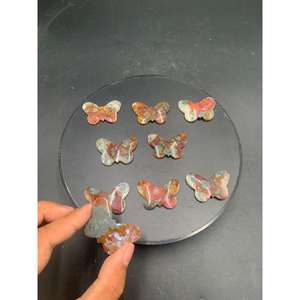 พลอยมอสอาเกตสีแดงธรรมชาติทรงผีเสื้อขนาด 30x40x4 มม. ขัดเงาสำหรับทำเครื่องประดับ - Product Image 6