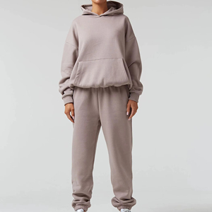 Premium Quality <b>Women</b> Winter Oversized Hoodie Jogger Pants Set Two Piece Fleece Tracksuit Cozy <b>Lounge</b> Sweat <b>Suit</b> Custom OEM - Product Image 3