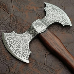 Damascus Steel Double Head <b>Axe</b> Artisan Made Outdoor Equipment Tool With Balanced Design Damascus Steel Double Head <b>Axe</b> - Product Image 2