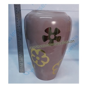 Jarrón decorativo de mesa de metal y aluminio con patrón floral para fiesta, boda, sala de estar al mejor precio - Product Image 5