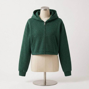 Women’s Premium <b>Cropped</b> <b>Zip</b>-<b>Up</b> Hoodie – Oversized Fleece Streetwear Sweatshirt for Casual Fashion wholesaler fleece crop top - Product Image 1