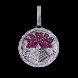 Collier Pendentif de Luxe pour Homme, Moissanite Ice Out, Argent 925, Chaîne Personnalisée avec Grand Disque de Diamants Baguette - Product Image 3