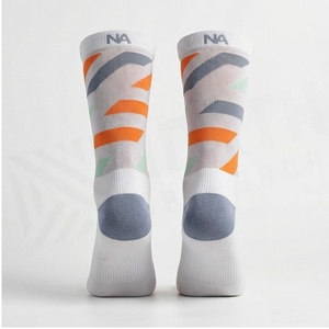 North Approach Crew Athletic <b>Socks</b> Striped <b>Orange</b> Mint Breathable Running <b>Socks</b> for Adults Summer Season - Product Image 2