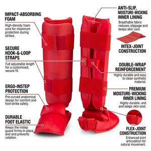 DRIFTWEAR Protège-tibias et protège-pieds de karaté personnalisés avec mousse haute densité absorbant les chocs - Product Image 5
