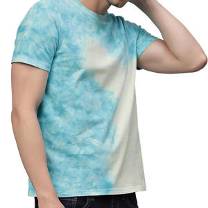 Camiseta de algodón con cuello redondo para hombre al por mayor, personalizada con efecto Tie-Dye, manga corta, estilo urbano, estampado completo, marca privada, suministro OEM ODM - Product Image 4