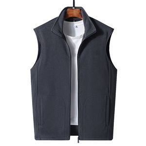 Gilet d'hiver décontracté pour homme de haute qualité en polaire sherpa, noir, sans manches, léger, avec poche latérale - Product Image 1