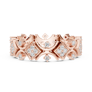 Anillo de Eternidad Geométrico en Oro Rosa para Mujer, Anillo de Lujo con Cristales para Boda, Aniversario, Regalo de Joyería de Moda - Product Image 5