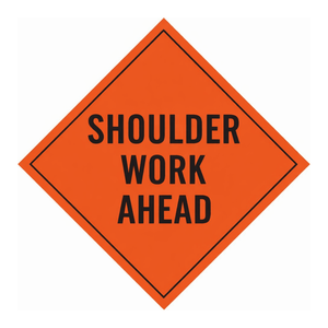 Panneau de signalisation routière pliable en PVC Brady « Travaux en cours » 48x48 pouces pour zones de travaux routiers - Product Image 2