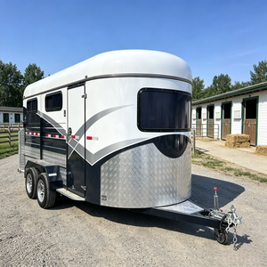 Remorque pour <span class=keywords><strong>chevaux</strong></span> Square 3 HAL Thoroughbred 3HAL-S, chargement par l'angle, avec aération <span class=keywords><strong>de</strong></span> toit, porte <span class=keywords><strong>de</strong></span> caravane, réservoir d'eau, hauteur <span class=keywords><strong>de</strong></span> toit étendue - Product Image 1