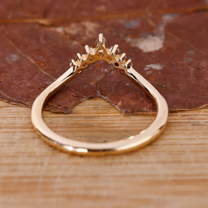 Pear Shape Chevron Diamond <b>Ring</b> V Shaped Wedding Band Crown <b>Stacking</b> <b>Ring</b> Lab Grown Diamond Bridal Band - Product Image 5
