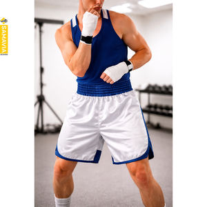 Pantalones Cortos de Boxeo para Adultos, Ropa Deportiva 100% Poliéster, Transpirable, Ligero, Logotipo Personalizado, SAMAVIA Industry, Sialkot, Pakistán, Venta al por Mayor - Product Image 3