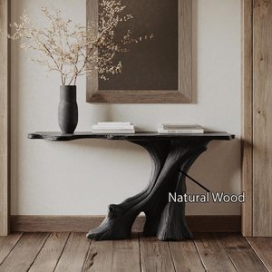 Reclaimed wood <b>black</b> <b>console</b> table rustic wooden entry way table furniture handcrafted refined wall table unique home decor - Product Image 2