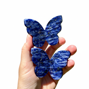 Ailes de papillon en sodalite naturelle sculptées, pierre énergétique, spécimen minéral de guérison pour la décoration de la maison et du bureau (vente en gros) - Product Image 4