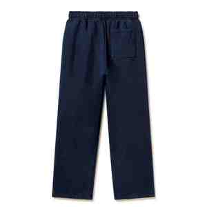 Pantalon de jogging décontracté en coton bleu marine pour homme, taille élastique avec cordon de serrage, respirant, coupe mi-lourde pour l'automne - Product Image 2