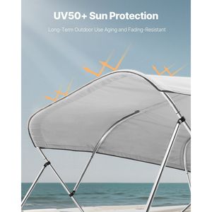 Tendalino Bimini per Barca a 4 Archi in Poliestere 600D, Impermeabile, Protezione Solare, con Borsa per il Trasporto, Copertura Premium per Barca, Design Reversibile - Product Image 4