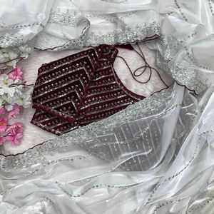 Blusa de Satén Elegante Estilo Boutique India con Diseño Étnico para Fiestas y Bodas, Tela Suave, Última Moda en Ropa Femenina - Product Image 1