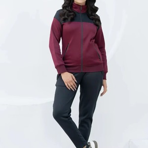 Conjunto Deportivo Casual para Mujer, Sudadera con Cierre y Manga Larga, Pantalones Jogger, Forro Polar Ecológico, Resistente al Viento, Corte Regular para Invierno - Product Image 1