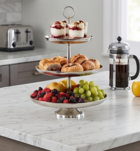 Premium Three Tier Decorative Stainless Steel <b>Cake</b> <b>Stand</b> Handmade Multi Layer Serving Tray For Desserts And Pastries - Product Image 3