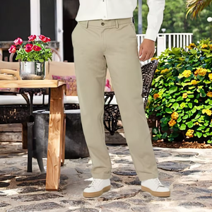 Pantalones Chinos Lisos para Hombre 2026, Hechos a Medida, Corte Slim Fit, Casuales, 100% Algodón, Color Caqui - Product Image 6
