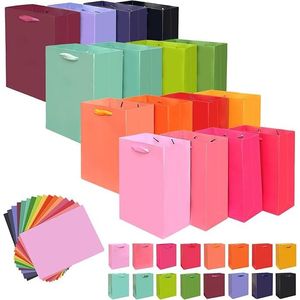 Sacchetti Regalo in Cartone di Medie Dimensioni, 16 Colori Chiari per Matrimoni e Compleanni, Forniture per Feste con Carta Velina - Product Image 1
