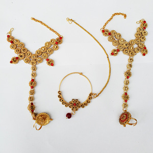 Indian Trendy Classic Choker Engagement Anniversary Wedding Party <b>Gift</b> Set Traditional Crystal Kundan Faux Pearl Alloy Gold - Product Image 5