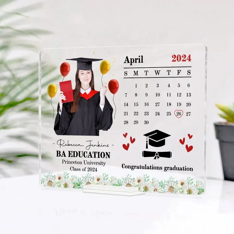 Cartel de placa de graduación personalizado, placa acrílica de graduación de felicitaciones, nuevo regalo de graduación, clase de graduación de 2024.