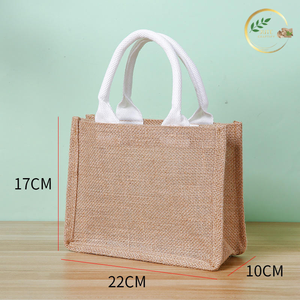Biodegradable Jute Logo Tote <b>Bag</b> Custom Printed for Retail Shopping and Promotion - Product Image 2