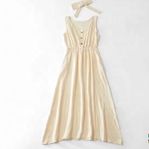 Conjunto de vestido largo y suelto sin mangas para mujer, ropa de complejo turístico sexy, azul a juego, Maxi, ligero, hecho a mano con tela de algodón suave - Product Image 1