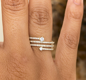 Bague de mariage vintage en or de qualité supérieure avec diamant cultivé en laboratoire, taille brillant rond, certifiée IGI, pour elle - Product Image 4