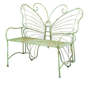 Banco de jardín doble de metal estilo victoriano moderno, el más vendido, para patio, villa, jardín, parque, hotel, con respaldo. - Product Image 1