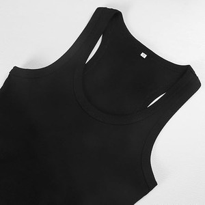 Women's Hip Hop Solid Scoop Neck Sleeveless Racerback Ribbed Knit Slim Fitted Tank <b>Top</b> - Product Image 4