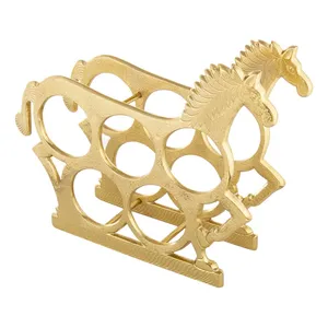 Modern Handmade Metal Wine Bottle Stand Premium Decorative Holder for Dining <b>Table</b> Wholesale Handmade Metal Bottle Holder Stand - Product Image 3