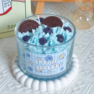 Cream Cookie Scented <b>Candles</b> Handmade 3 <b>Wick</b> Glass Jar <b>Candle</b> Home Fragrance Decor Aromatherapy Gift - Product Image 5