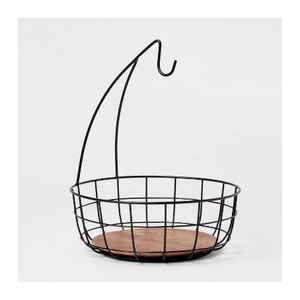 Round Open Grid Iron Wire Fruit Basket Bowl for Fresh Air Circulation Storage - Product Image 1